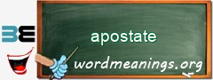 WordMeaning blackboard for apostate